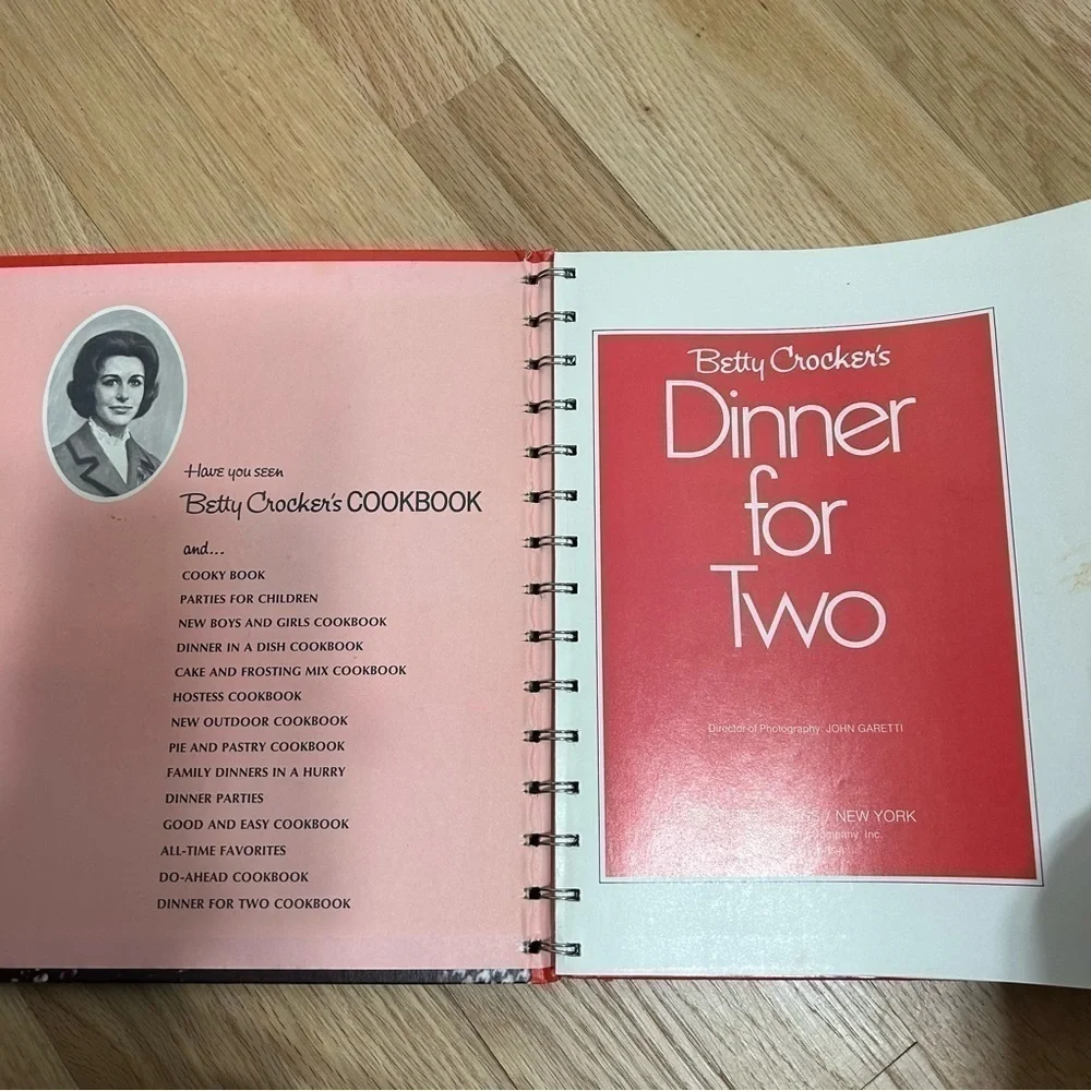 Vintage Betty Crocker’s Dinner for Two Cookbook Spiral Red